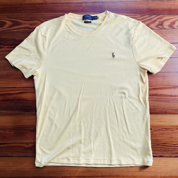 Polo Ralph Lauren Large Yellow Custom Slim Fit T-shirt - Picture 2 of 3